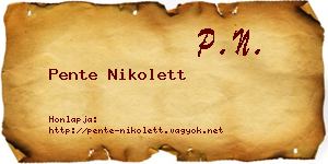 Pente Nikolett névjegykártya